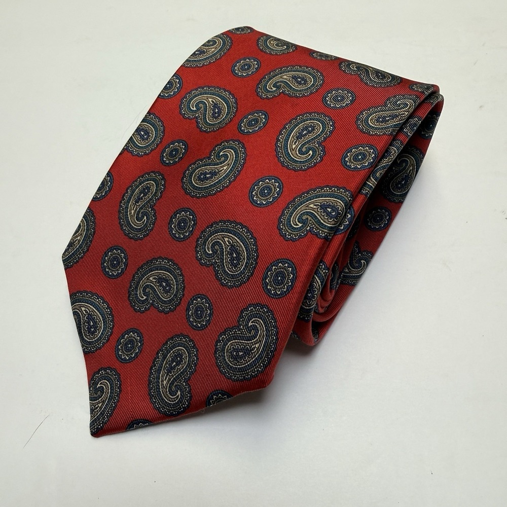 Tom James Red‎ Paisley Necktie Mens